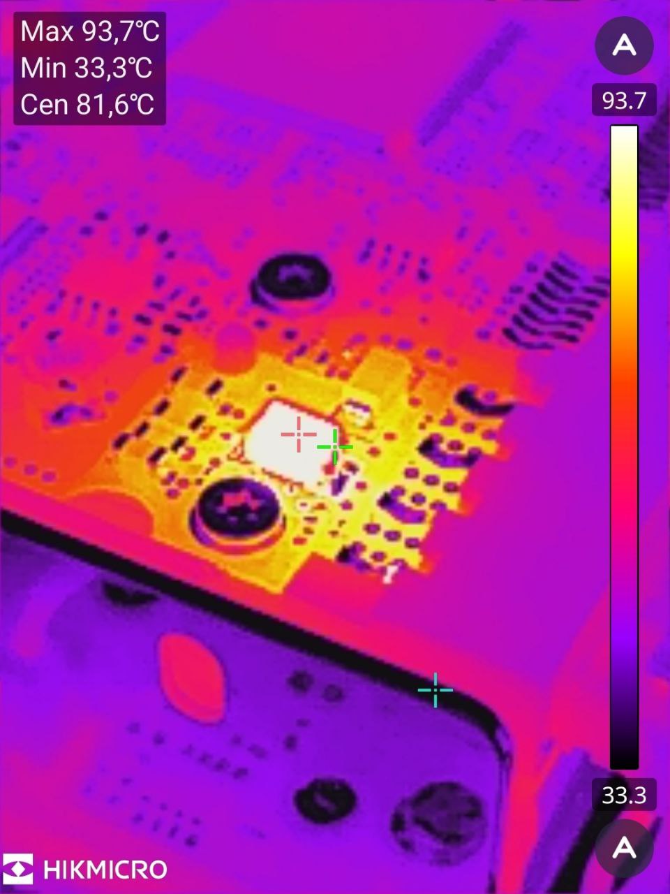 Defektes Bauteil einer HDD im Wärmebild